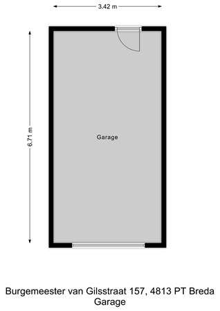 Floor plan - Burgemeester Van Gilsstraat 157, 4813 PT Breda 